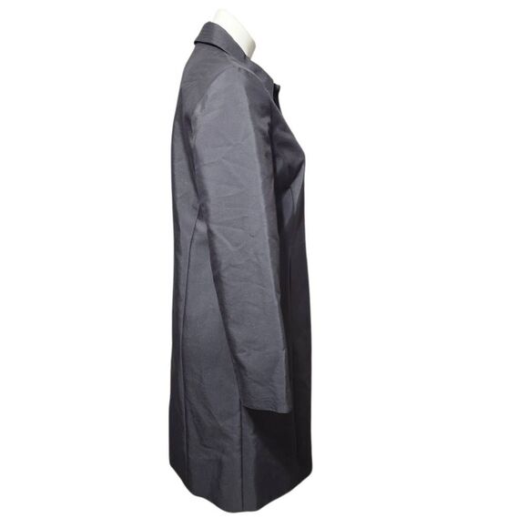 Ann Taylor Petites black trench coat hidden buttons 6P - Picture 5 of 7